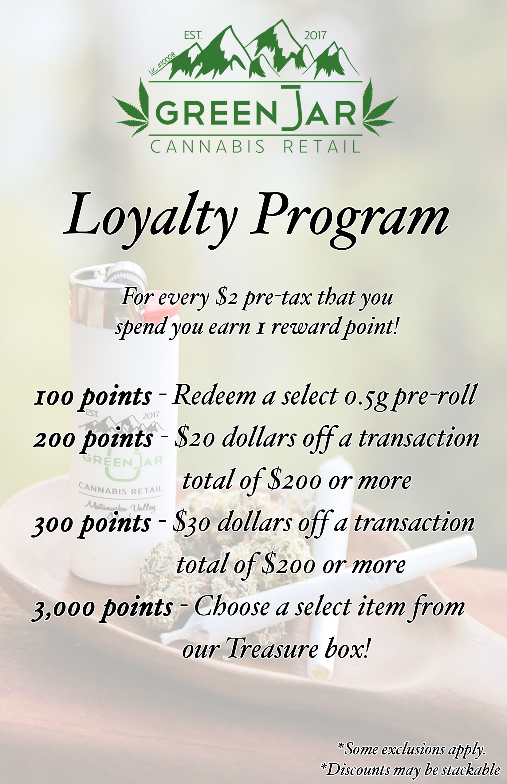 The Green Jar loyalty program